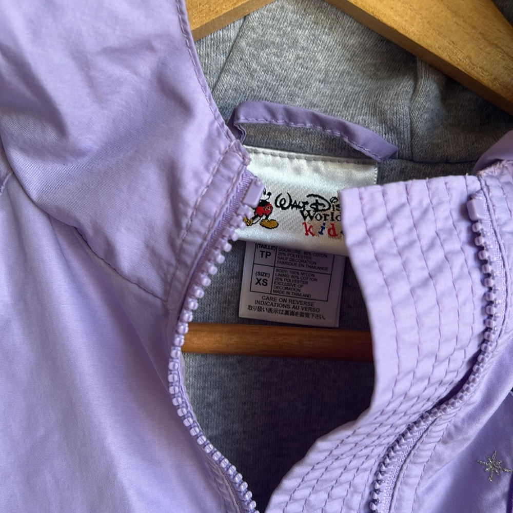 Walt Disney world Tinkerbell lilac jacket with hoodie pocketed zip Sz Xs - Picture 3 of 4